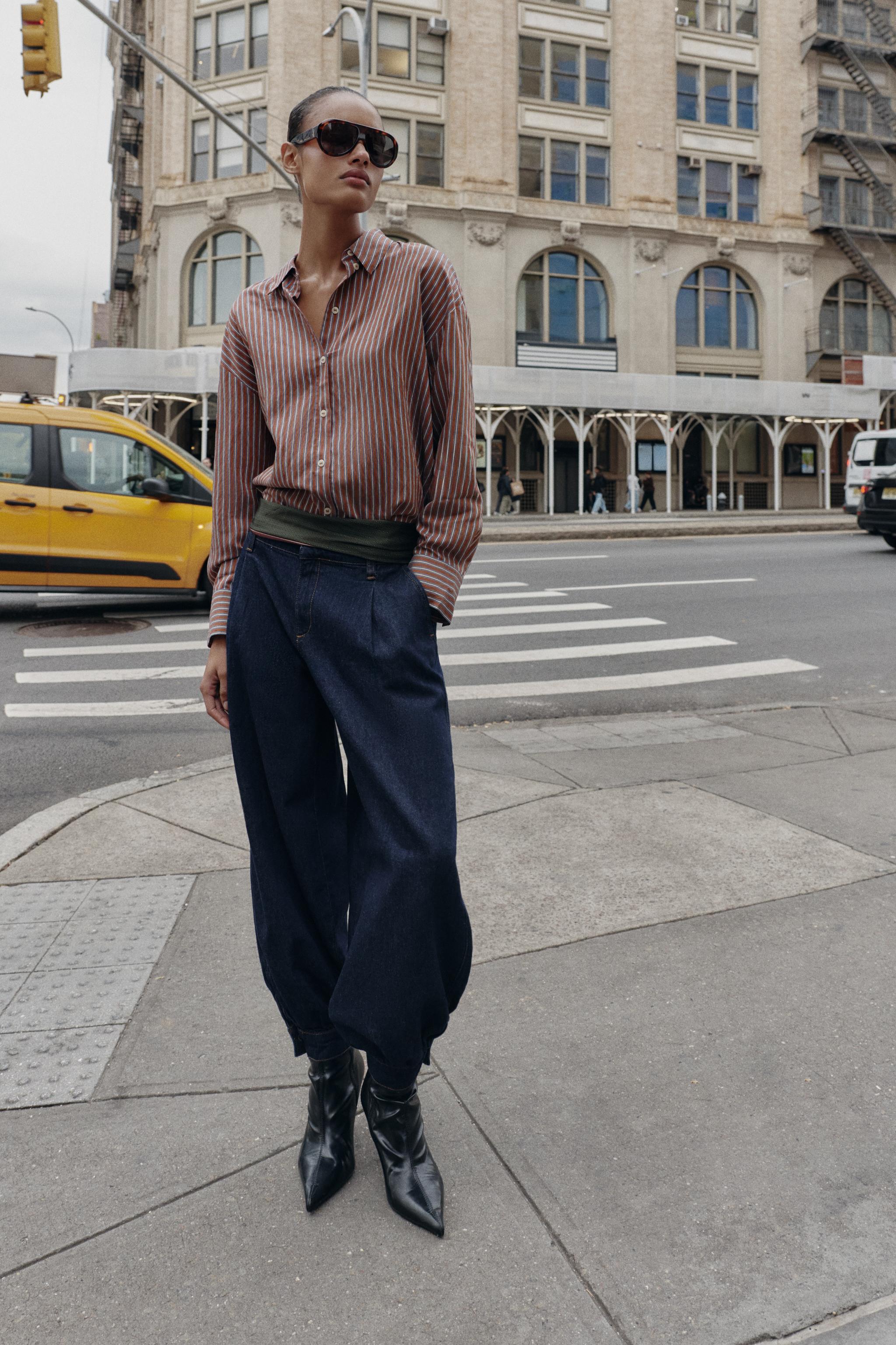 OVERSIZED STRIPED POPLIN SHIRT